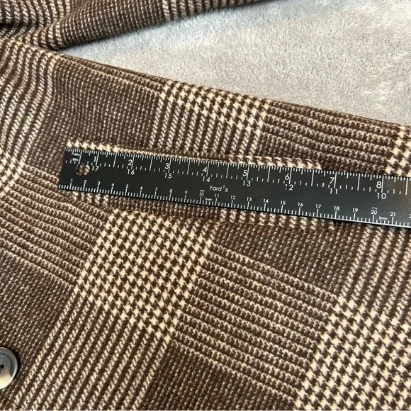 Abercrombie & Fitch The A&F Dad Coat Plaid Brown Long Overcoat Women's XXSP - Picture 11 of 16